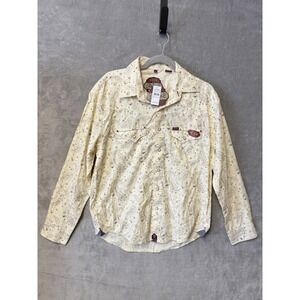 Rafter C Red Dirt Cavender's Western Shirt Mens L Paisley No Iron‎ Road Ready